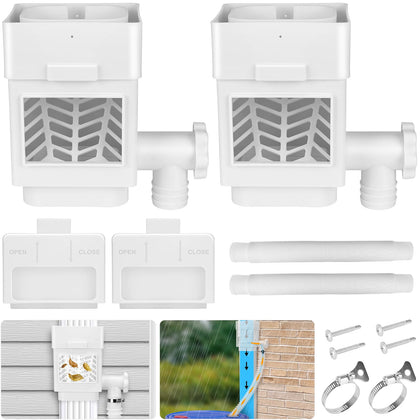 WADEO rainwater downspout diverter for 2x3 or 3x4 downspouts, easy setup.