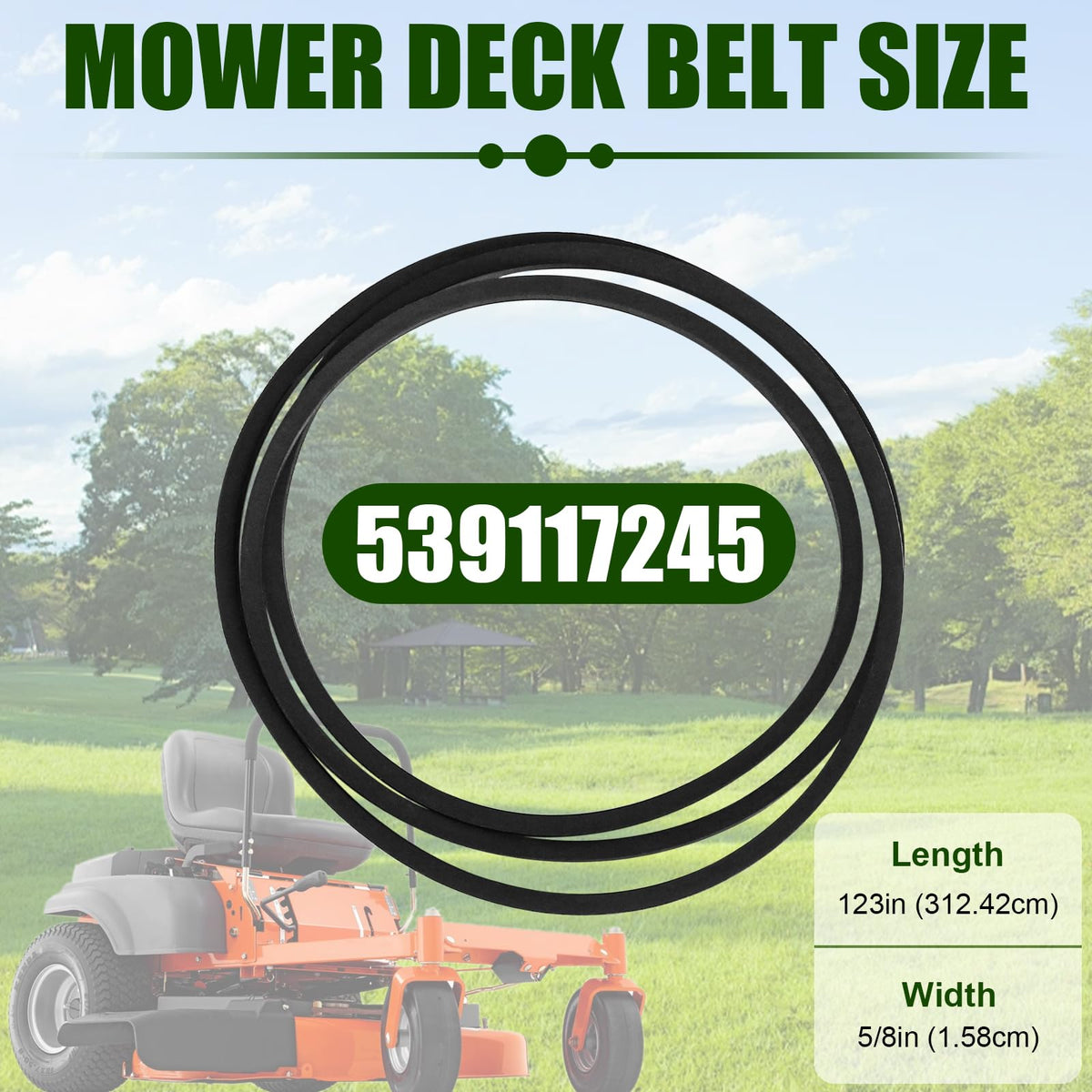 Wadoy 539117245 belt compatible with Z246 and RZ series for easy maintenance