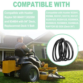 Wadoy 58in x 143-3/4in belt length shown for precise fit on compatible decks.
