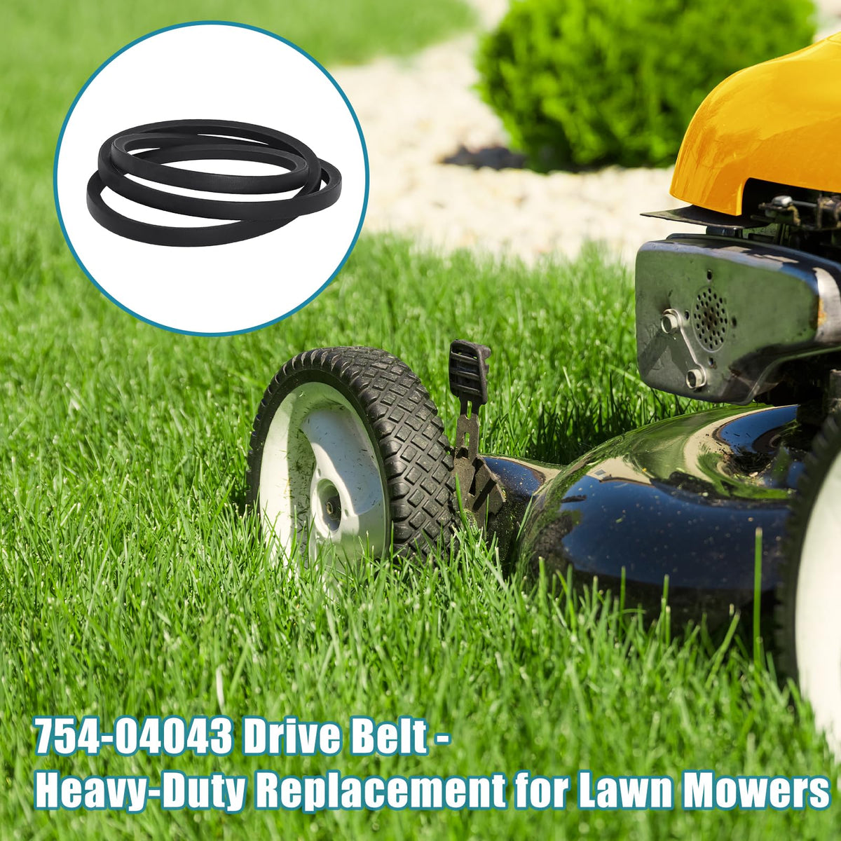 Wadoy 954-04043A drive belt installation-ready with standard hardware.