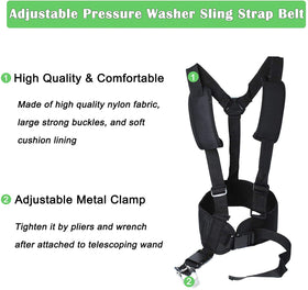 Wadoy adjustable telescoping wand harness demonstrating comfortable waist and shoulder support
