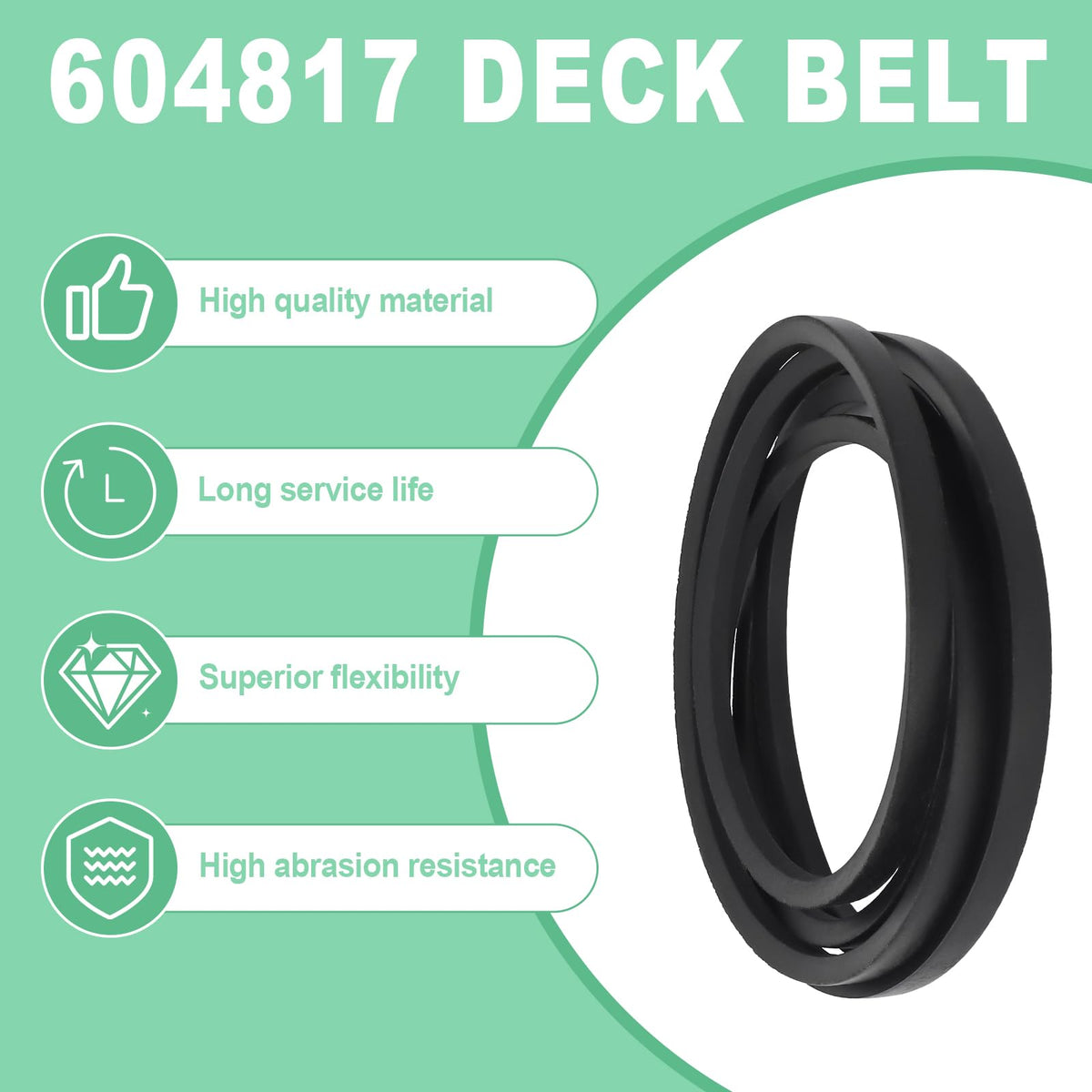 Clear installation steps for Wadoy deck belt with a focus on fit and alignment.