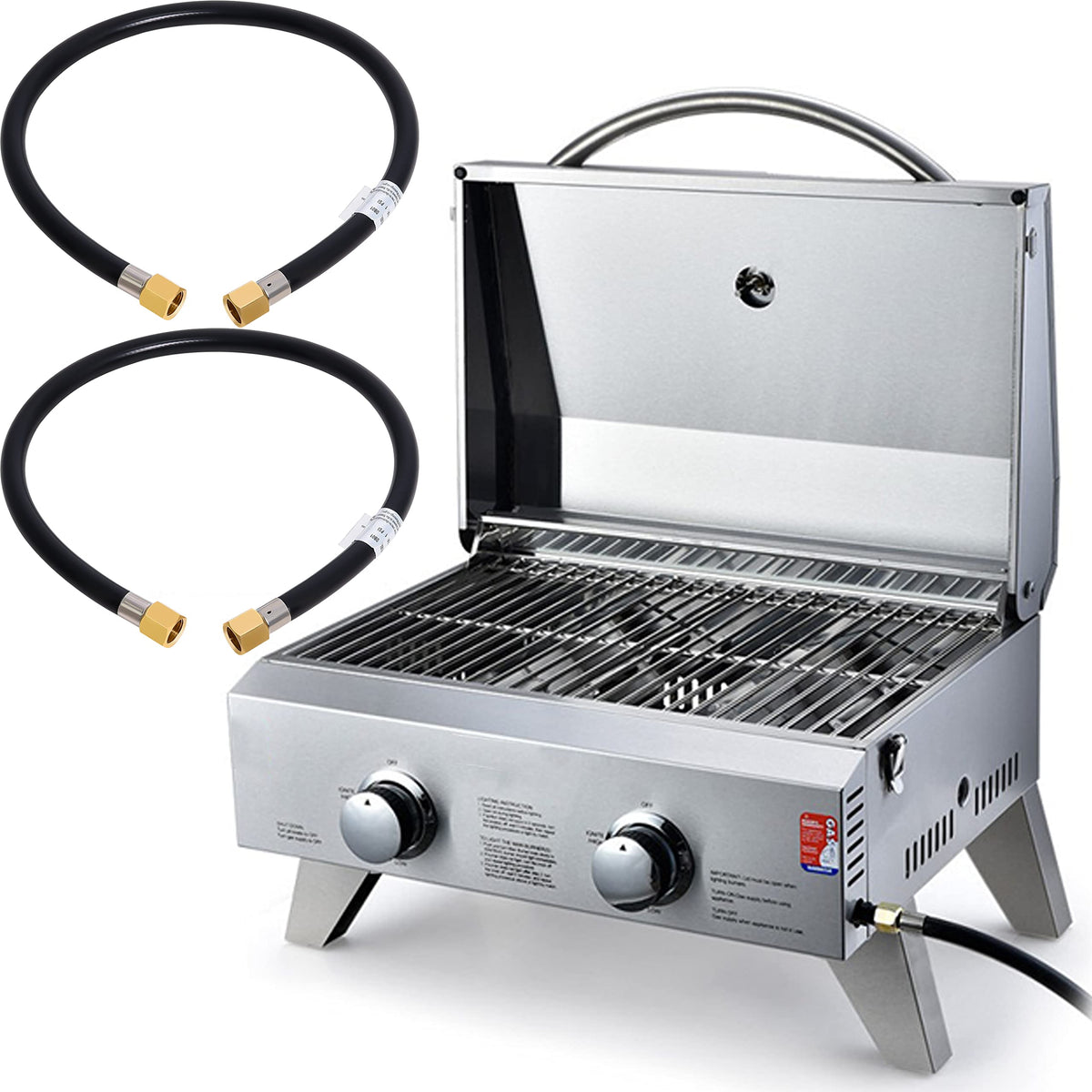 Wadoy installed propane hose connection ready for use with compatible appliances.