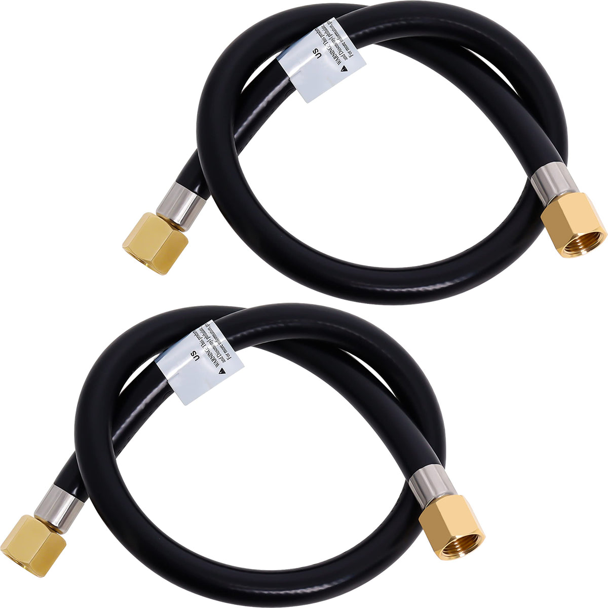 Wadoy RV propane hose connector assembly with 3/8 in flare ends for easy RV hookups.