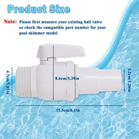 Wadoy SP0729 valve includes hose adapters for 1.25 and 1.5 inch hoses.