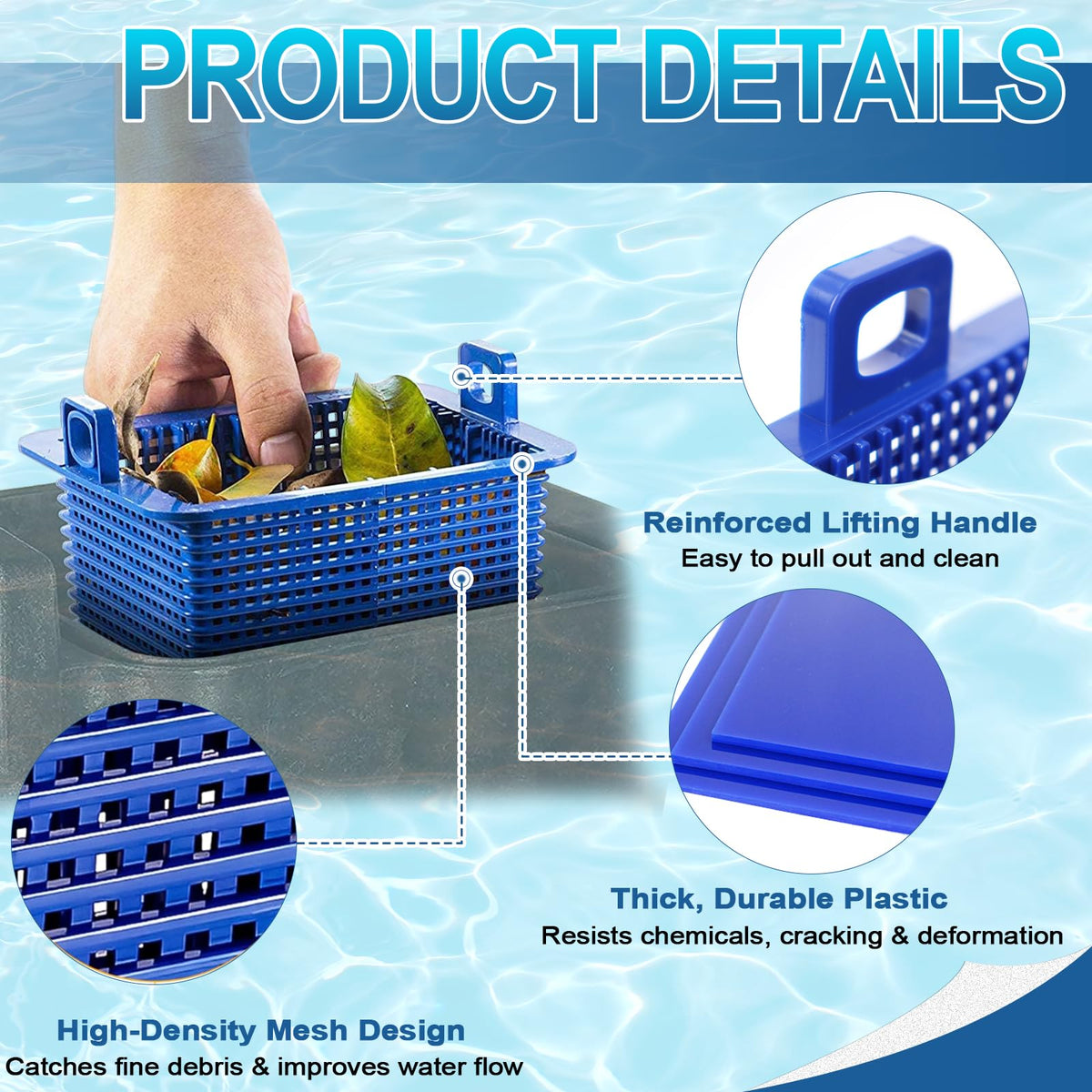 Wadoy SPX1600M durable plastic construction traps debris effectively.