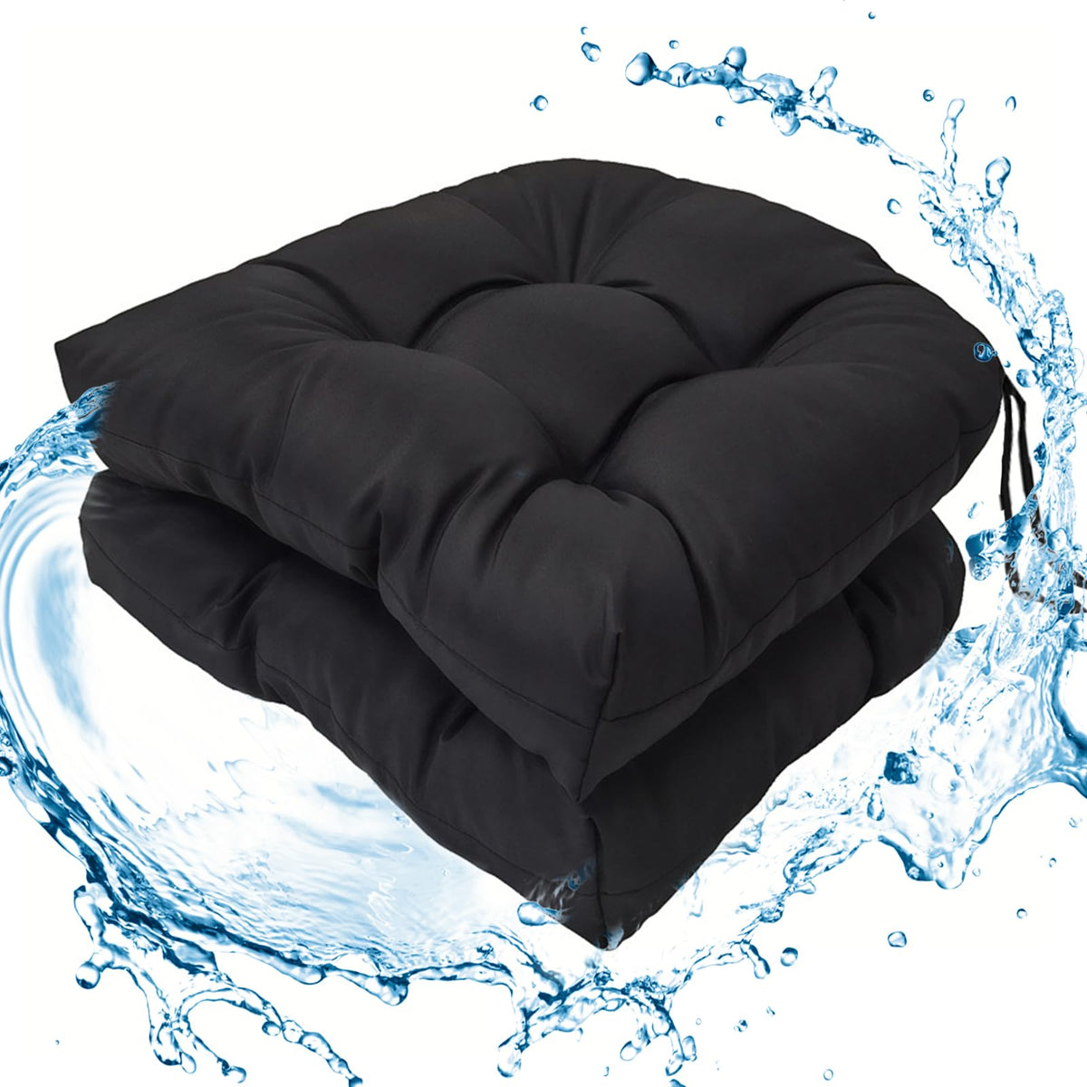 Wadser outdoor tufted seat cushions for 19x19 wicker chairs provide cozy, weather-ready seating.