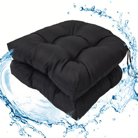 Wadser outdoor tufted seat cushions for 19x19 wicker chairs provide cozy, weather-ready seating.