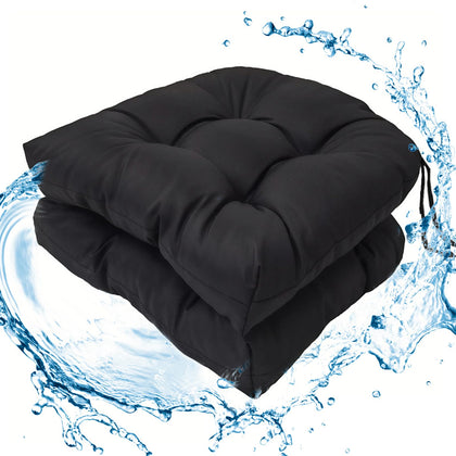 Wadser outdoor tufted seat cushions for 19x19 wicker chairs provide cozy, weather-ready seating.