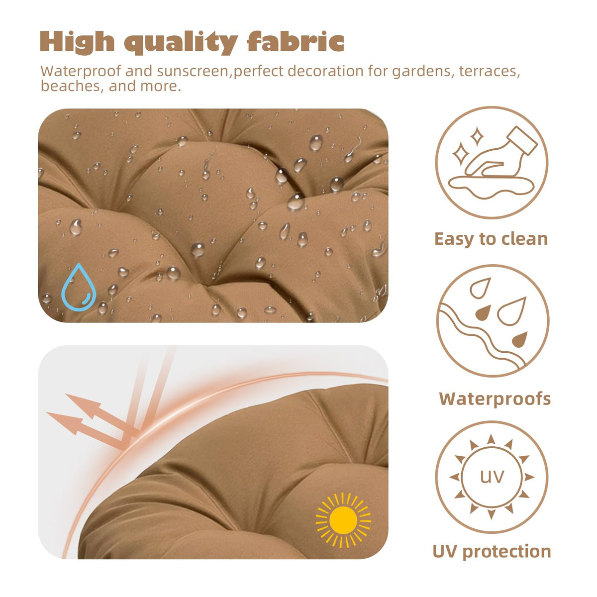Wadser tufted cushion design complements patio decor with style and comfort.