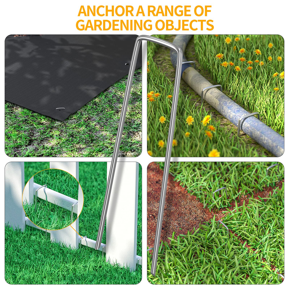 WAENLIR U-type stake with sharp ends for quick anchoring.