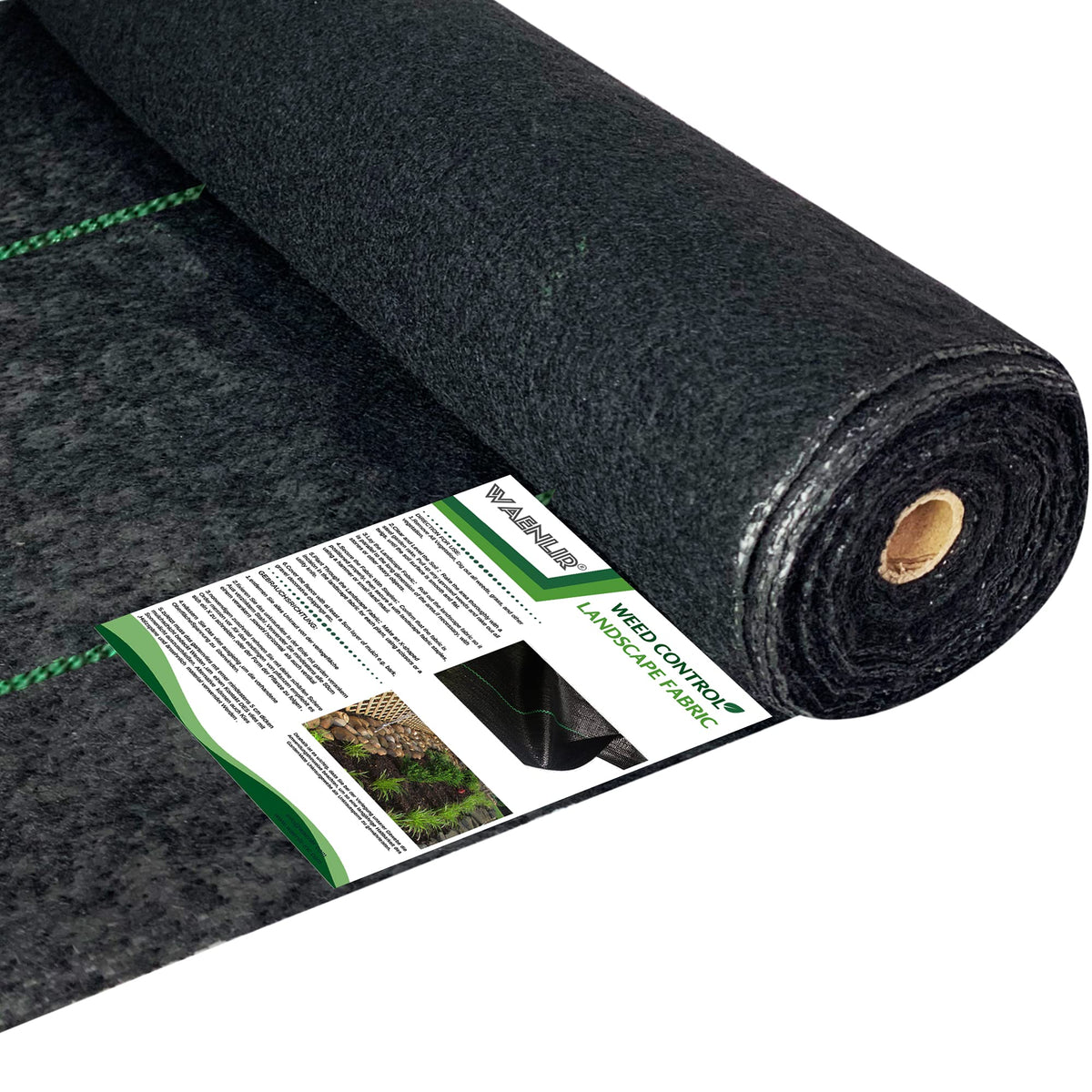 WAENLIR weed barrier fabric 5.8oz roll blocks weed seeds while staying durable.