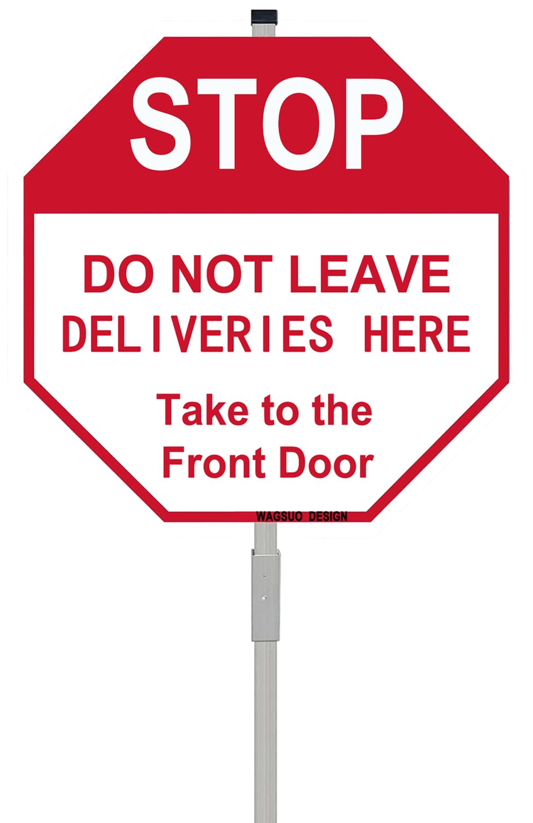 WAGSUO stop deliveries here sign enhances home security by deterring trespassers.