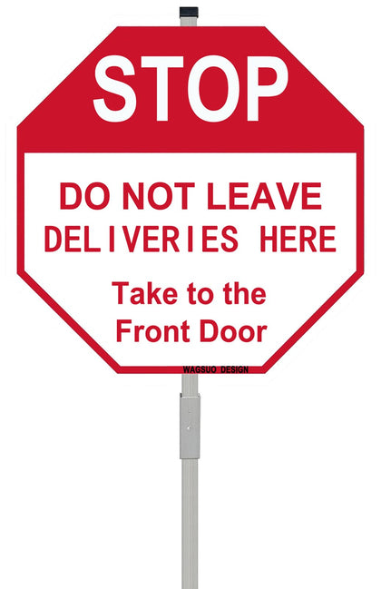 WAGSUO stop deliveries here sign enhances home security by deterring trespassers.