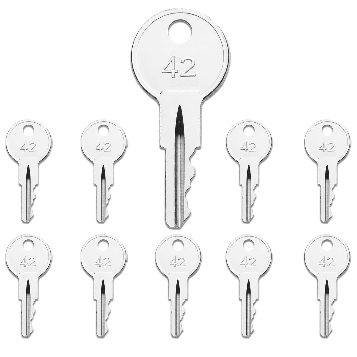 WAH LIN PARTS universal ignition key ten-pack in view, ready for EZGO carts
