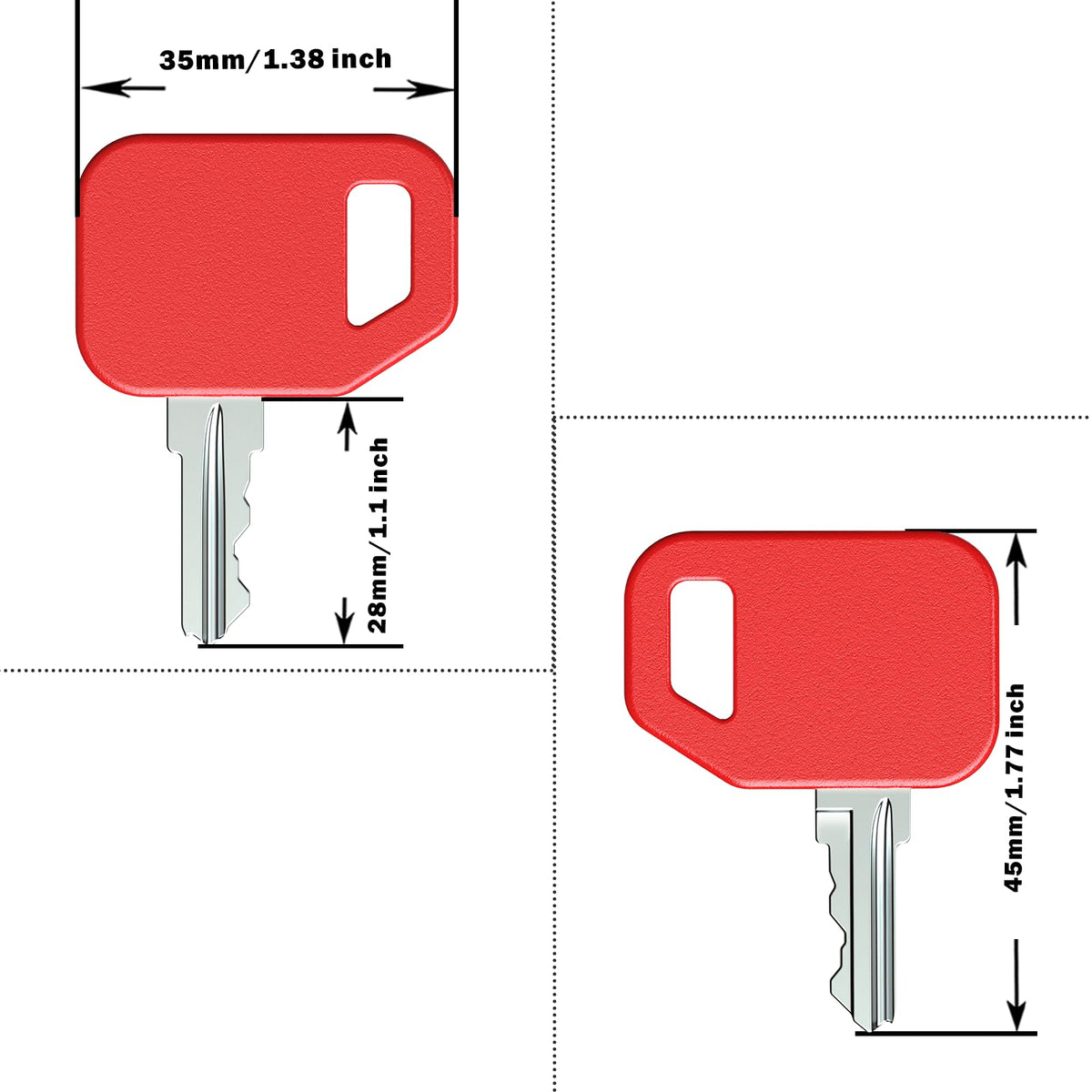 WAH LIN PARTS loader backhoe key ring with 10 keys