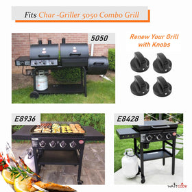 WAITCOOK four-pack knobs for Char-Griller 5050 simplify grill maintenance.