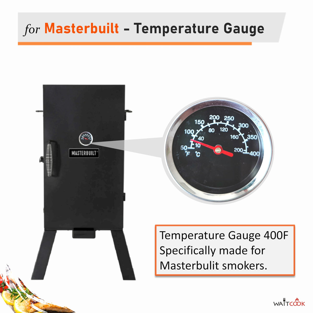WAITCOOK mounting hardware enables easy installation with screw thread and wing nut.