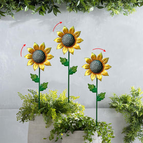 WAIU metal windmill garden stake offers easy setup and durability