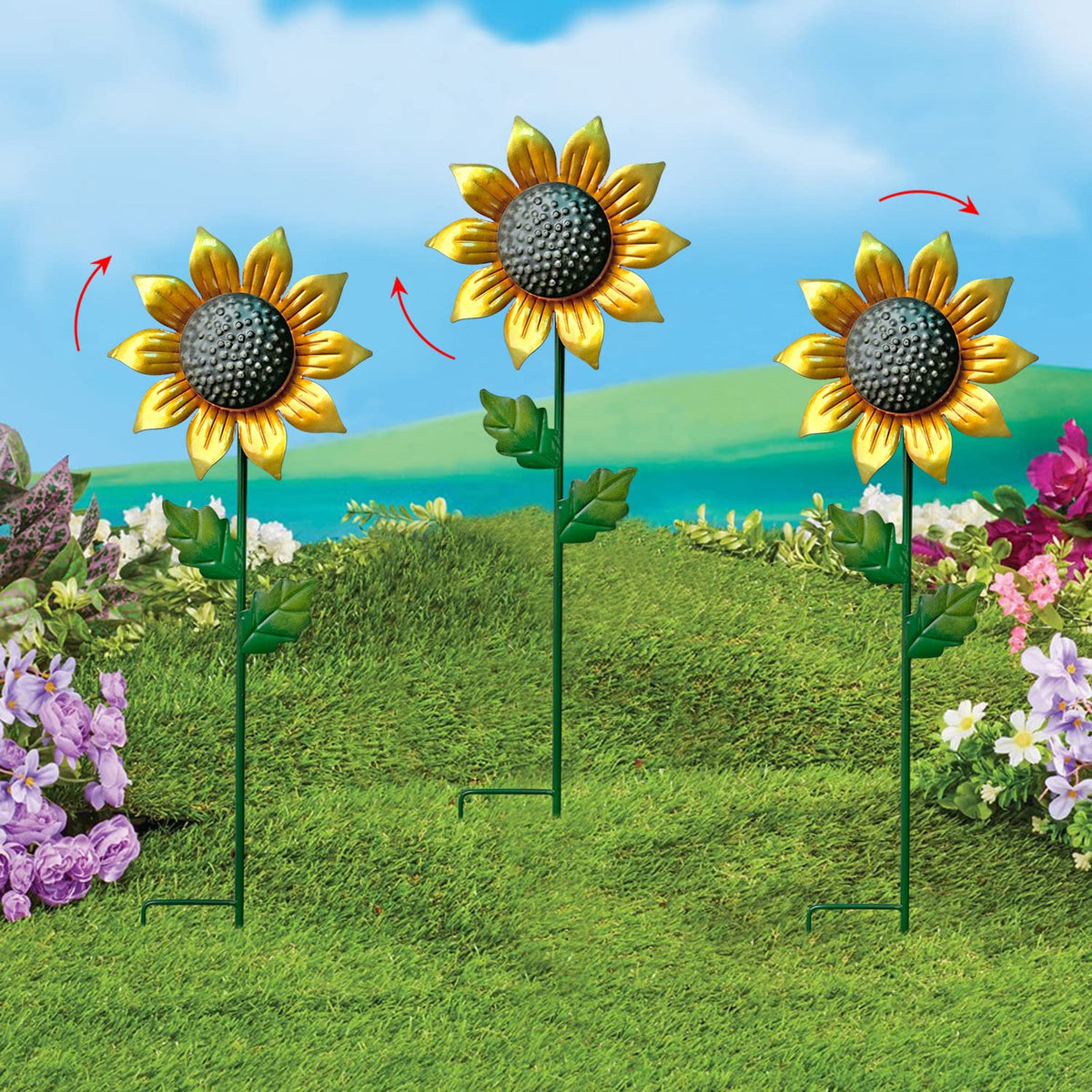 WAIU sunflower yard decor brings country charm to garden and patio