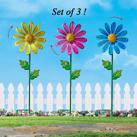 WAIU wind catcher spinner garden stake showing dynamic movement