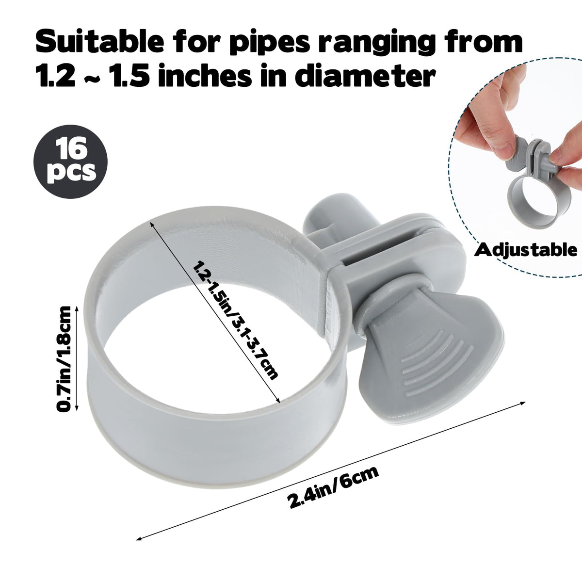 WAKCCIL adjustable hose clamp closeup shows easy adjustability.