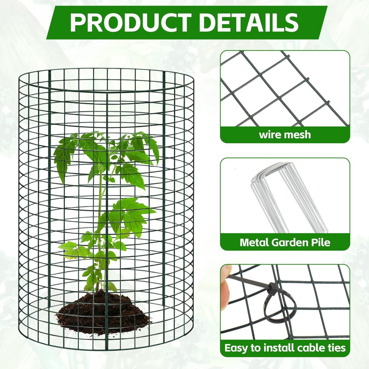 WAKCCIL wire-mesh closeup shows durable vinyl coating on the protection cage.