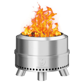 Wakeyard Smokeless Fire Pit assembly view showing fast setup and clean burn.