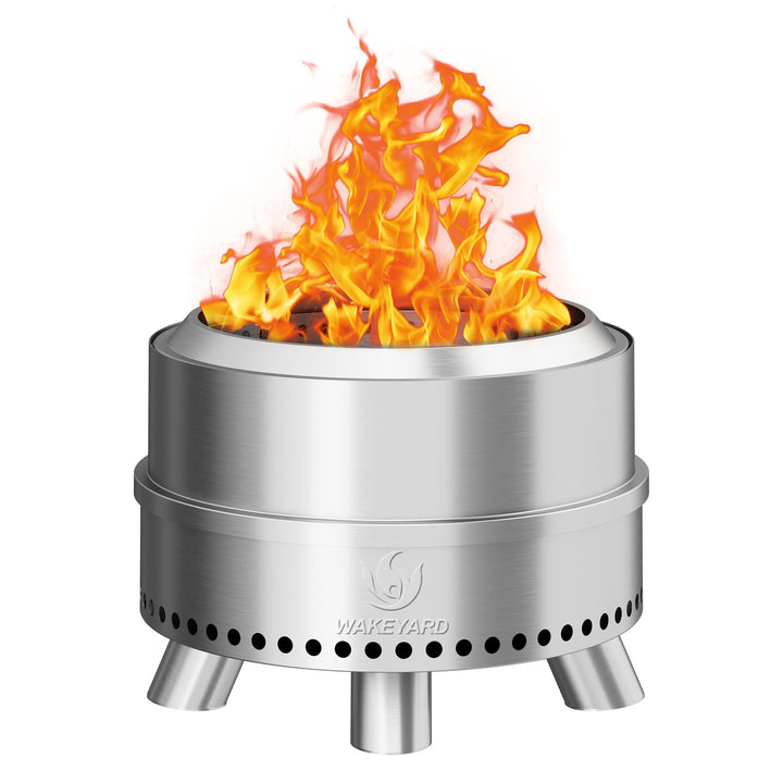 Wakeyard Smokeless Fire Pit assembly view showing fast setup and clean burn.