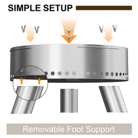 Wakeyard Smokeless Fire Pit efficient combustion enables quick ignition and steady heat.