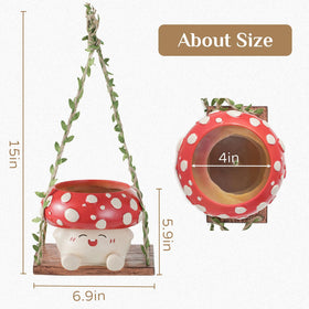 Walasis mushroom planter drainage hole promotes plant airflow outdoors