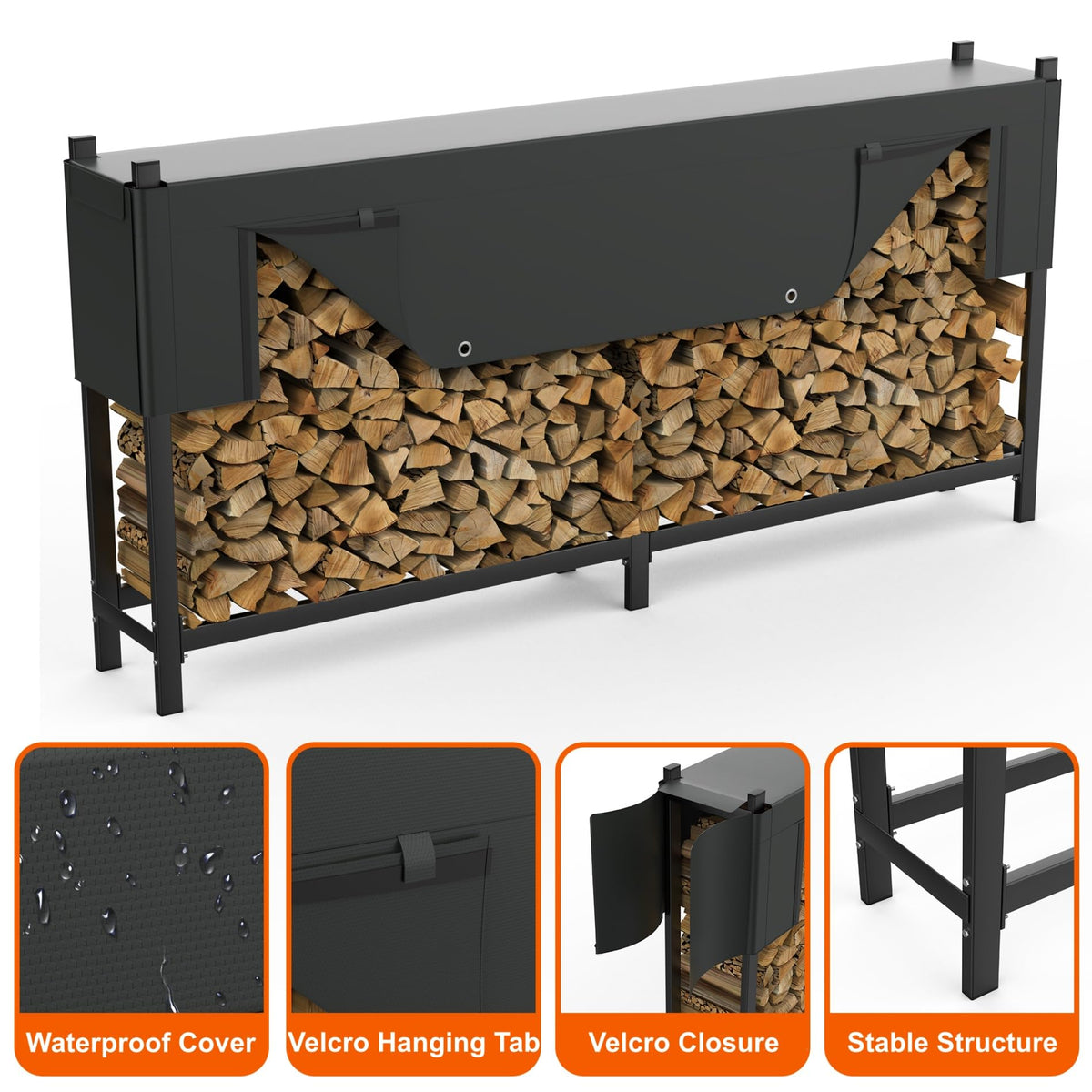 WALMANN elevated-ventilated storage keeps logs off the ground for better airflow.