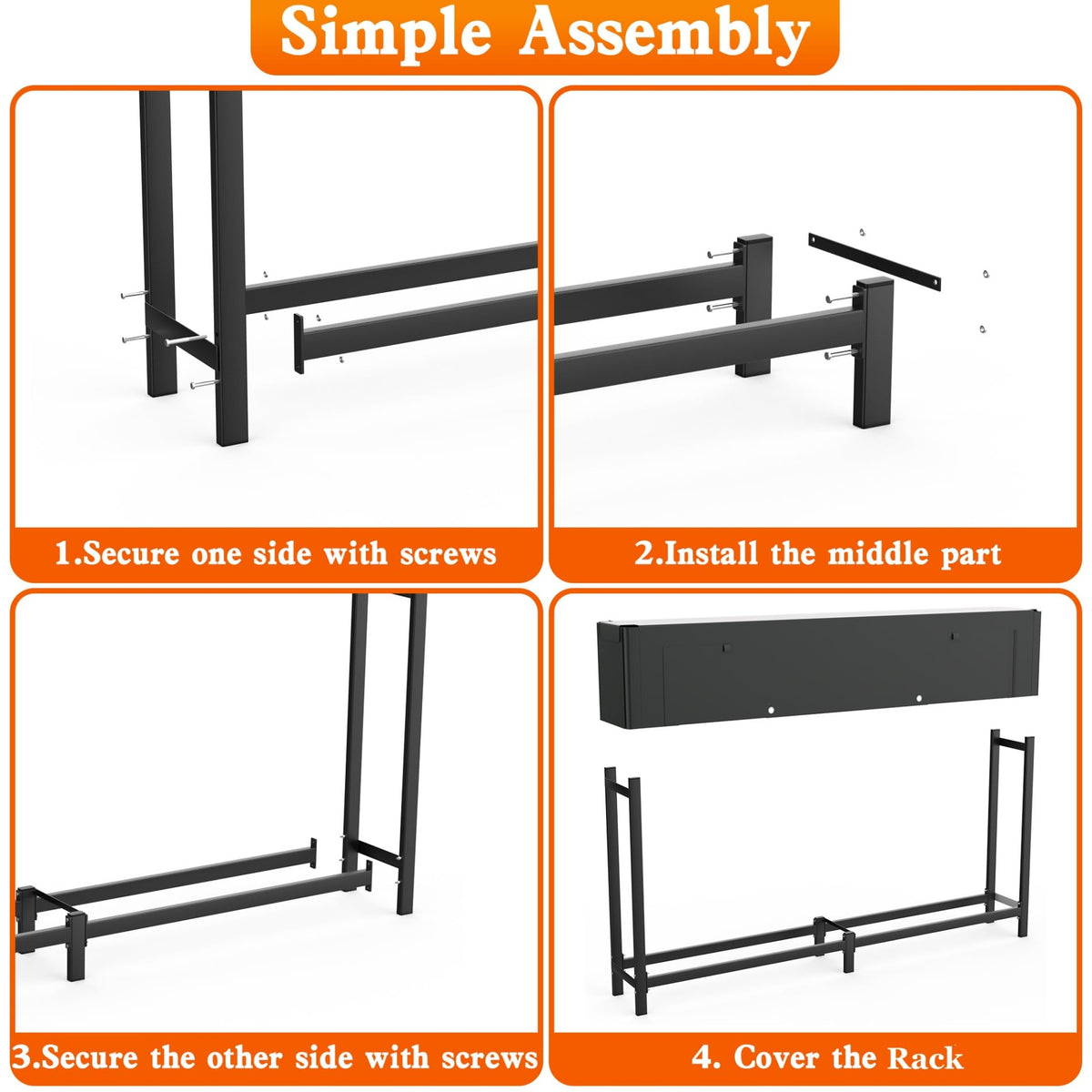 WALMANN 96x48x14 inch rack designed for 14–24 inch logs.