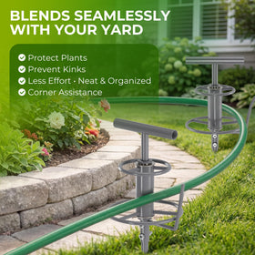 Walensee Garden Hose Guide Stakes ground spike anchors securely in soil for durability