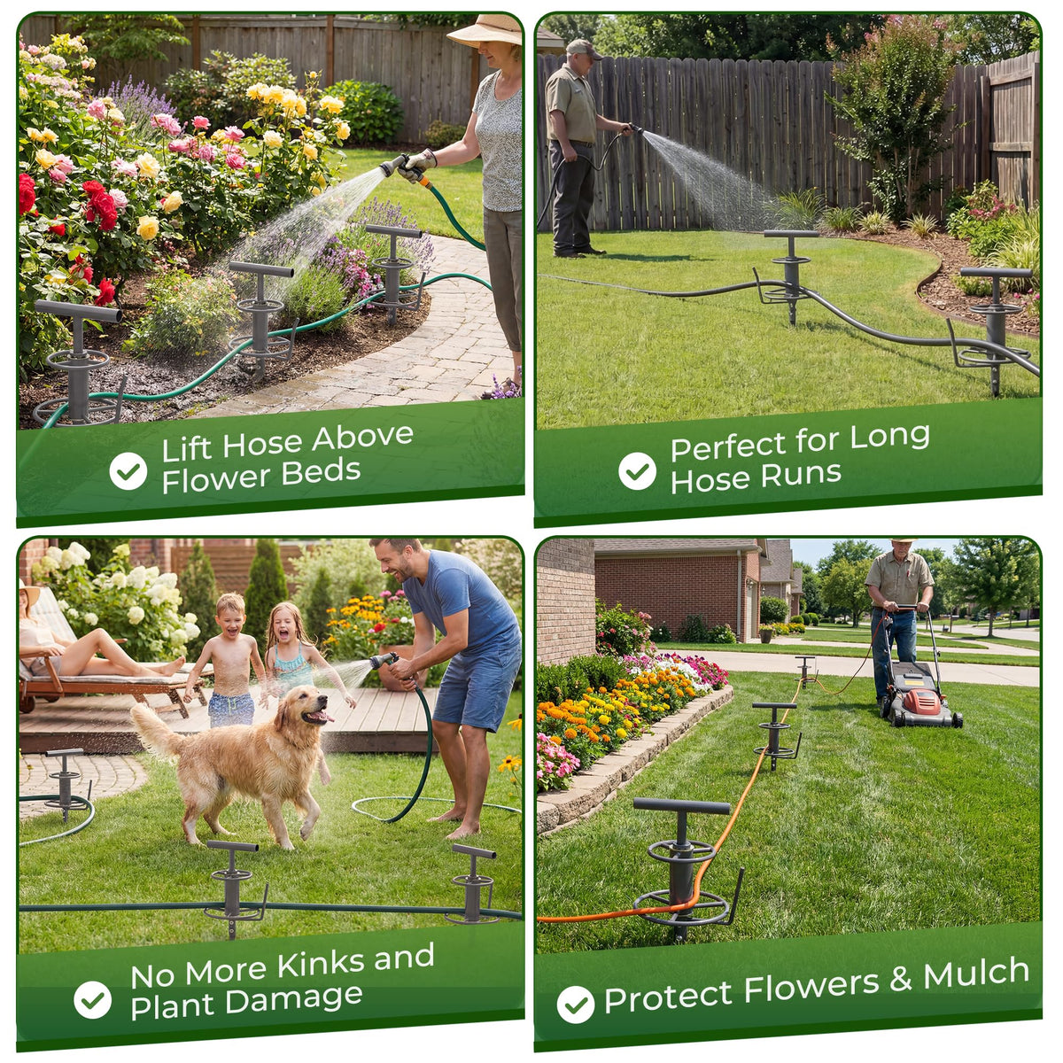 Walensee Hose Guide Stakes rotation top enables smooth redirection around fences