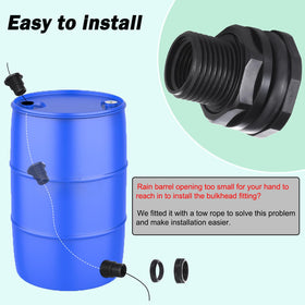 WalkingInRain bulkhead fittings thickened rubber gaskets help prevent leaks.