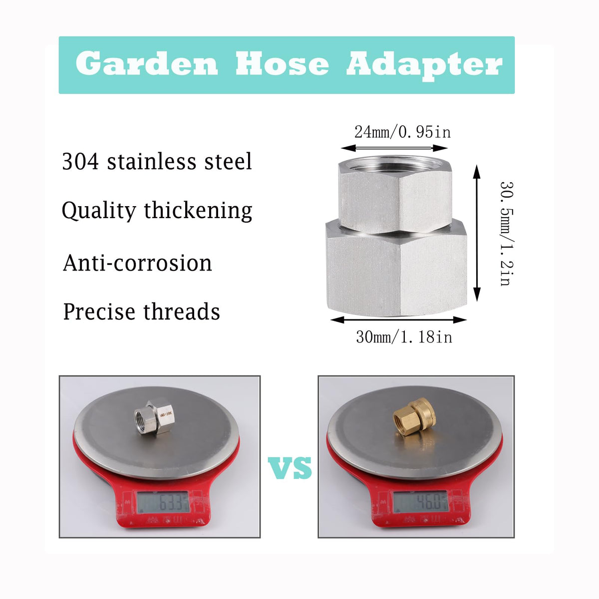 Walkinginrain double female adapter simplifies hose-to-hose joins.