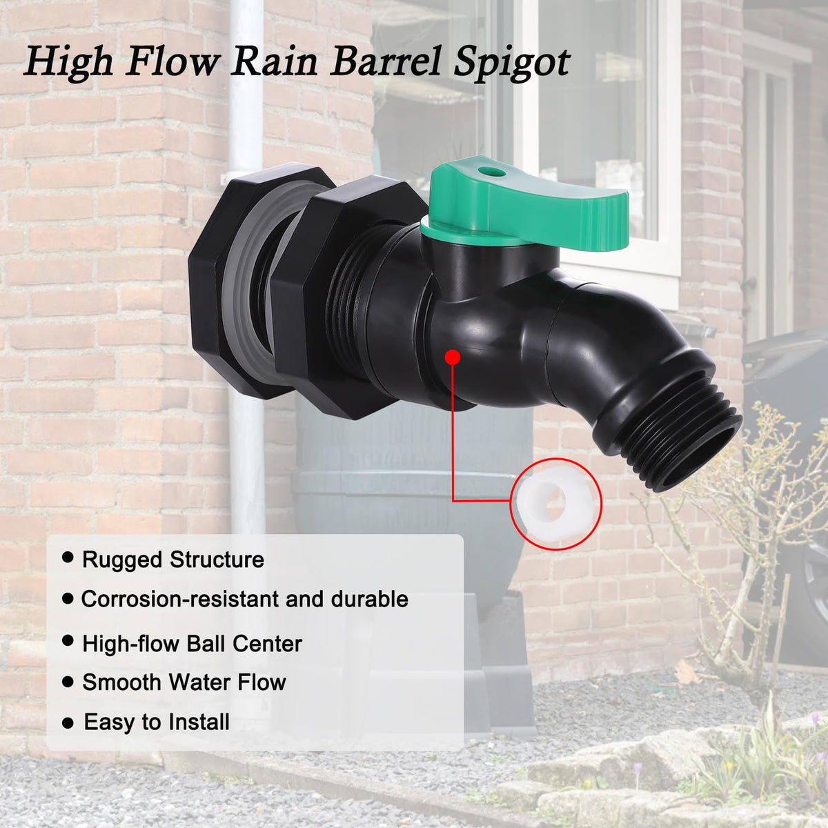 WalkingInRain hose connection with universal thread for garden irrigation.