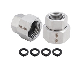 Walkinginrain stainless steel garden hose adapter connects 3/4 GHT to 1/2 NPT for versatile watering setups.