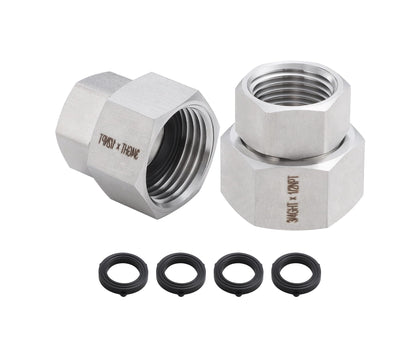 Walkinginrain stainless steel garden hose adapter connects 3/4 GHT to 1/2 NPT for versatile watering setups.