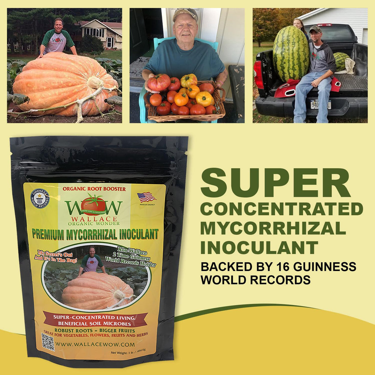 Wallace Organic Wonder mycorrhizal granules ready to mix into soil.