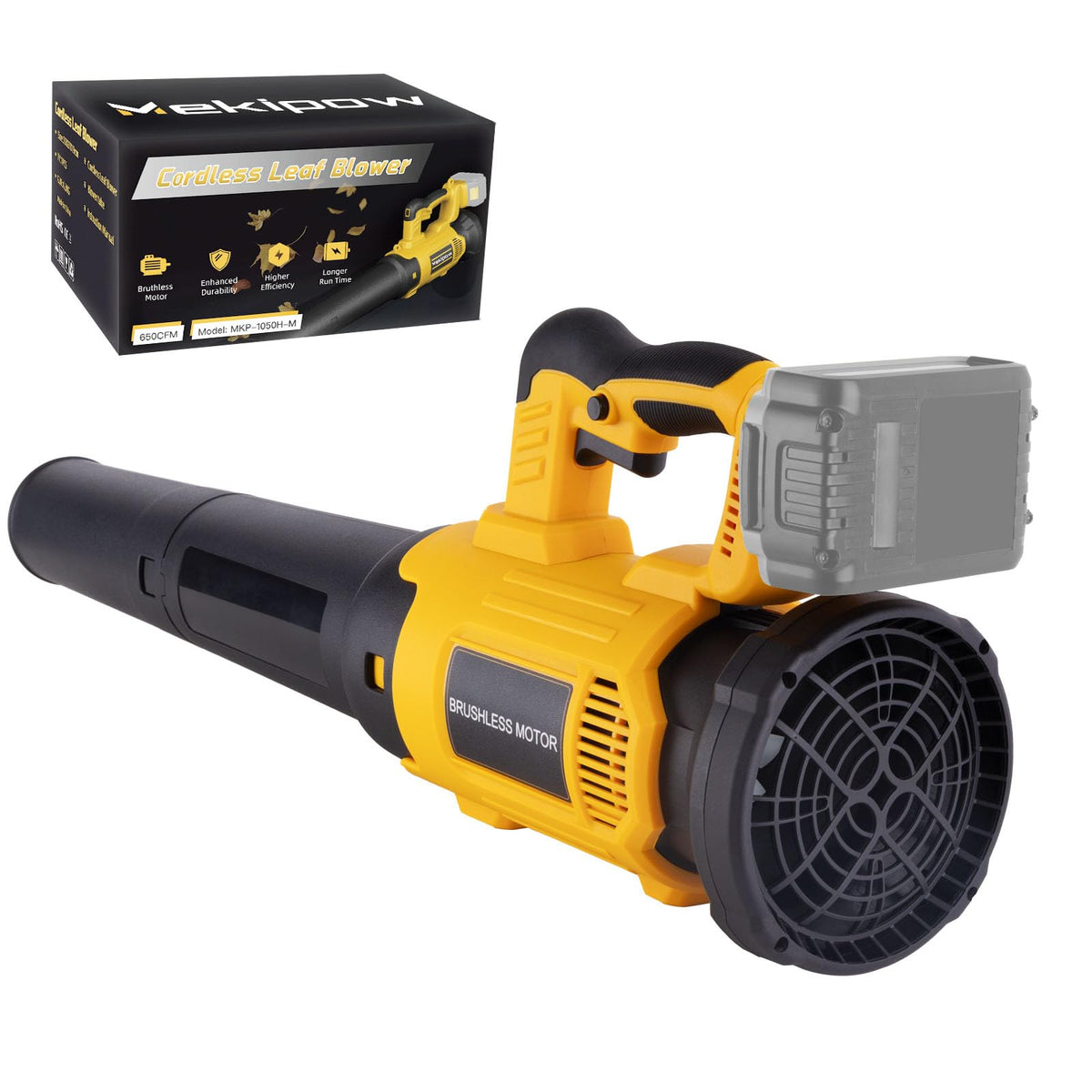 Wallnetic cordless leaf blower with precise nozzle attachment for clean patio edges