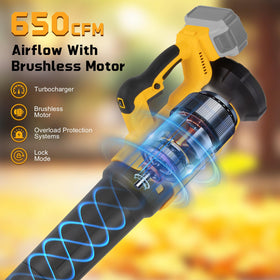 Turbo mode on Wallnetic blower boosts airflow for fast driveway cleanup