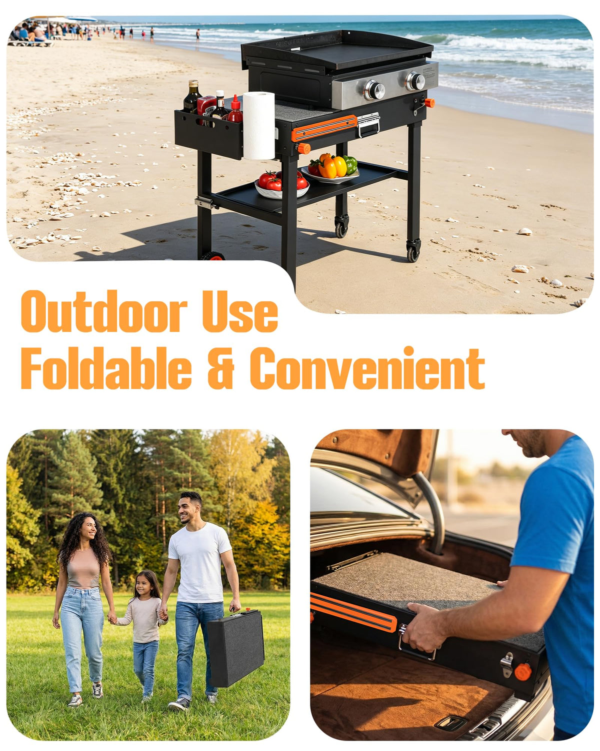 Walpreson stand with lockable wheels enables easy transport and safe setup.