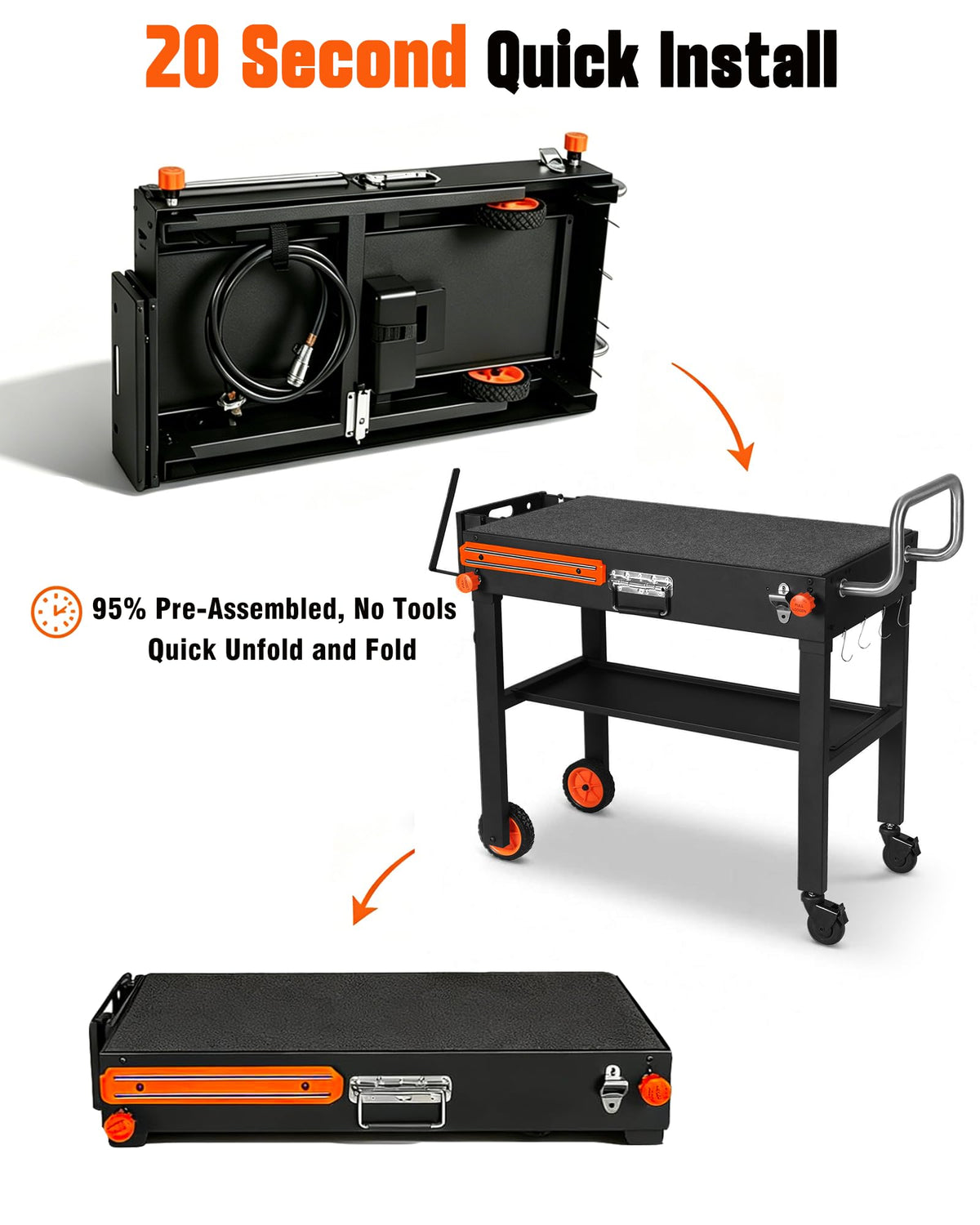 Walpreson stand showcases no-wobble design for level cooking.