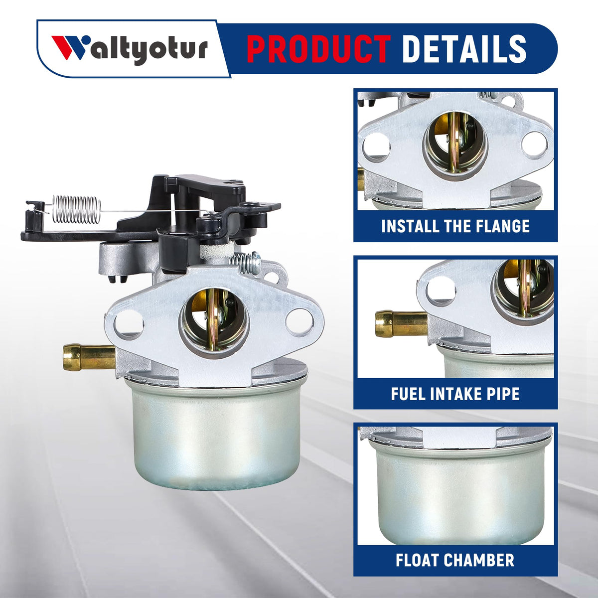 waltyotur carburetor 591137 top view: compact design fits tight spaces.