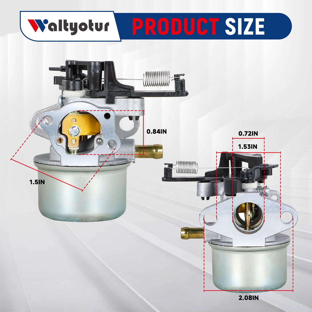 waltyotur carburetor for Briggs Stratton 799248 front view shows precise fit.