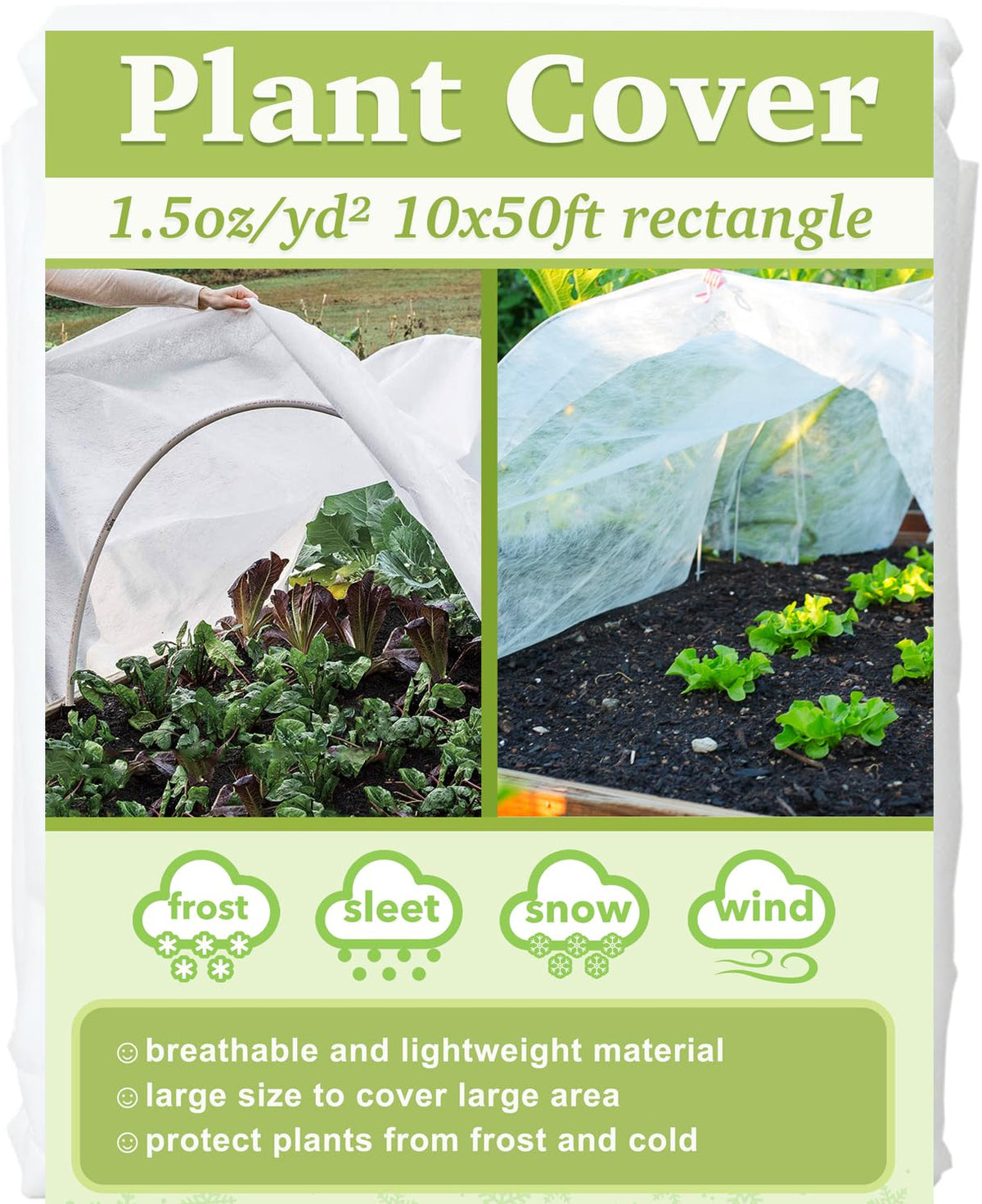 Walwe plant cover 10x30ft in frost-protection setup for winter crops