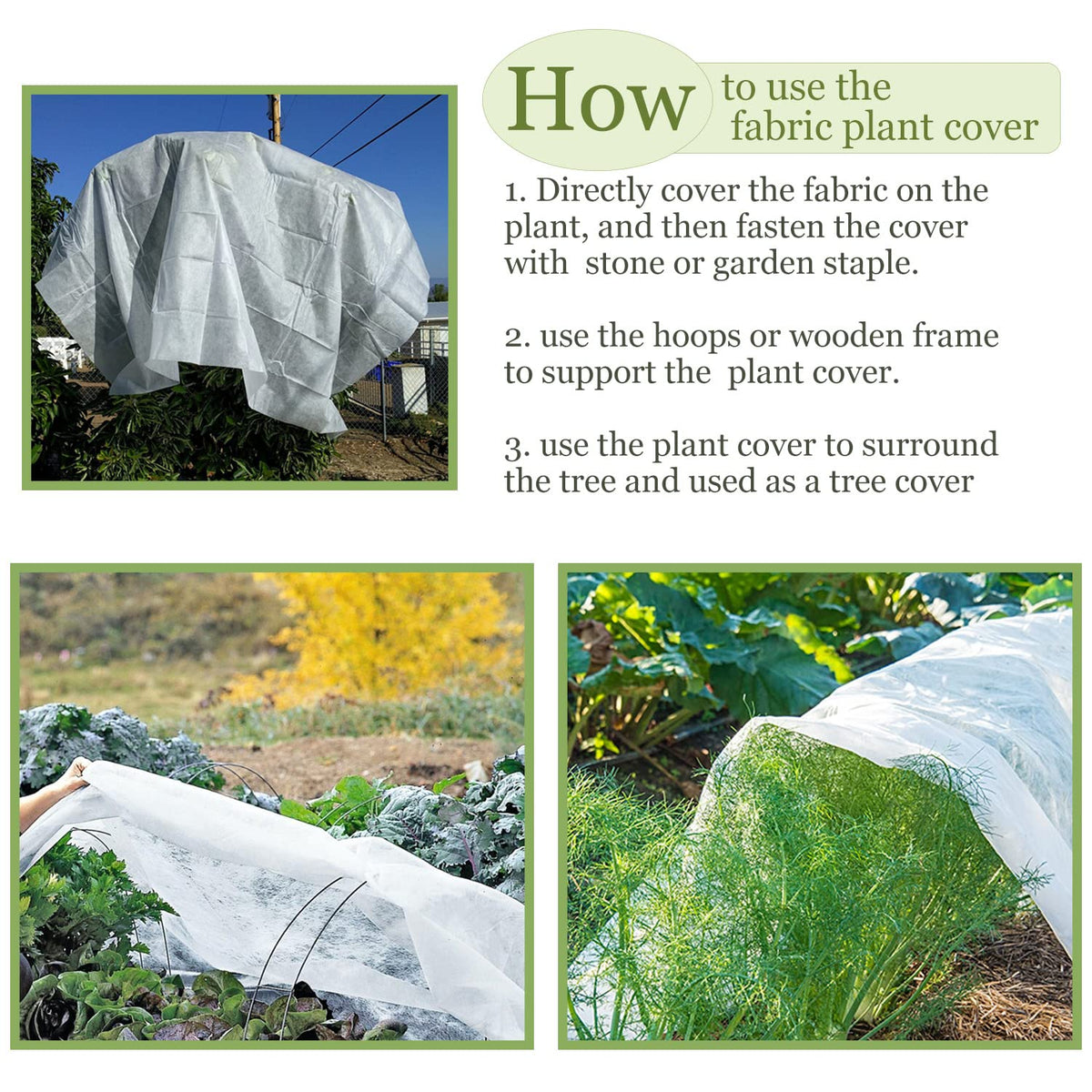 Walwe plant cover multi-function protects from frost and overheating