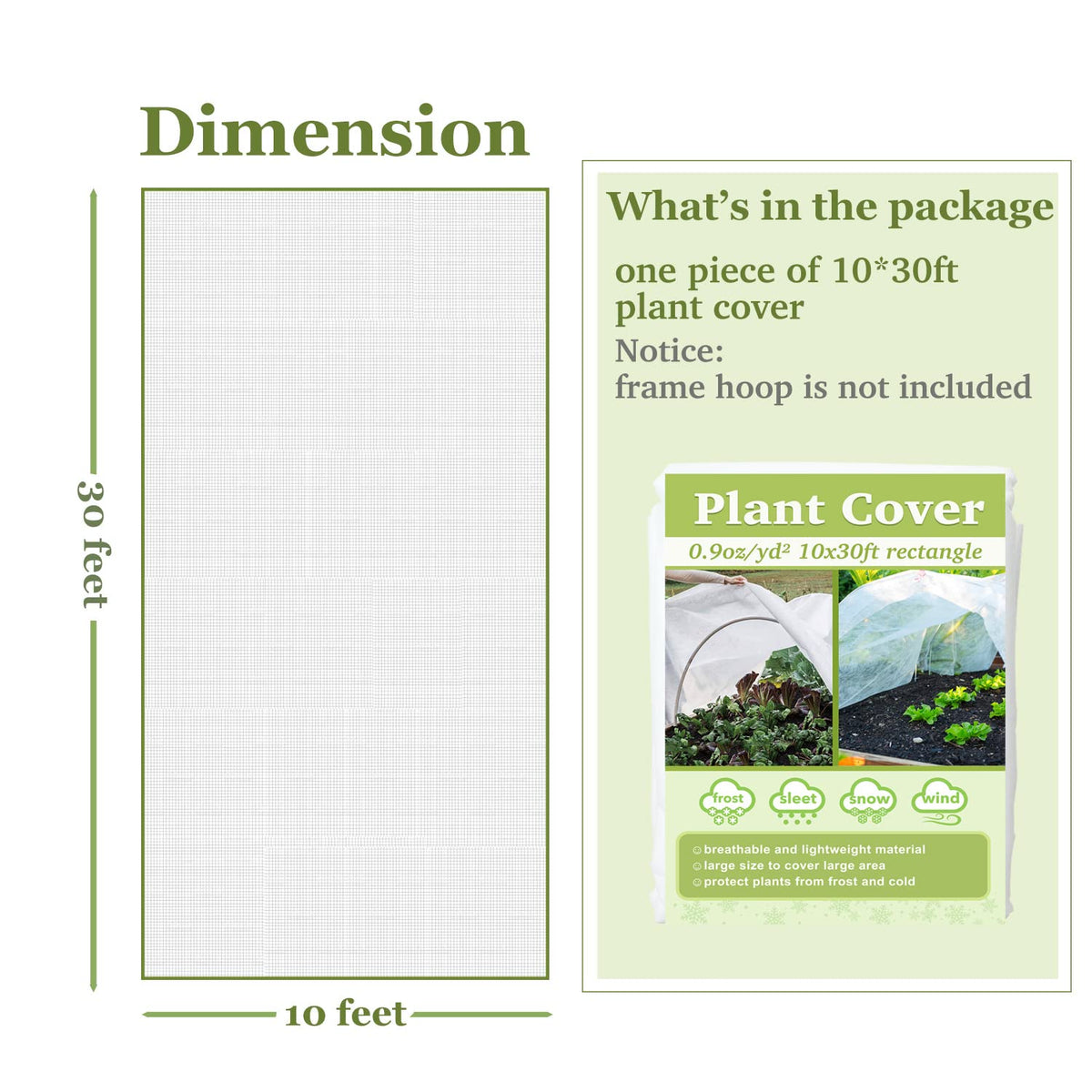 Walwe plant cover rain-sunlight-through design keeps soil ventilated and crops protected